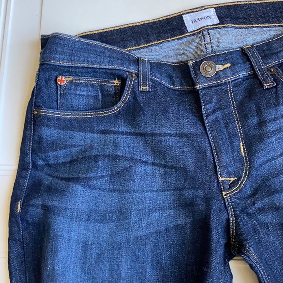 HUDSON Krista Super Skinny Jean Distressed Dark Wash 28 - Picture 5 of 9